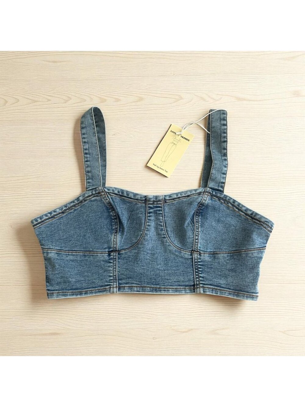 LOVE TRENDS Denim Crop Tank Top Size Medium NEW NWT